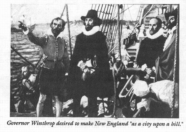 John Winthrop aboard the Arbella bound for the New World.
